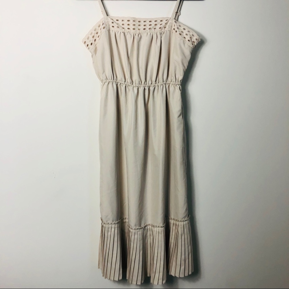 SJP Bitten tan smocked dress